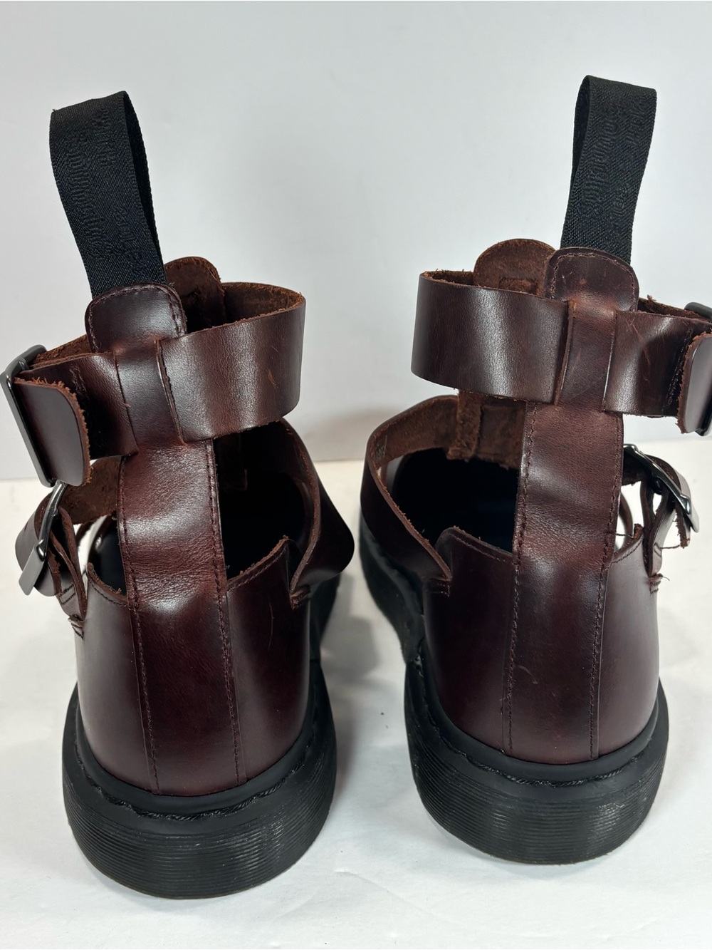 Dr Martens Geraldo Tall Brown Leather Strappy Platform Fisherman Sandals Men 8 - Picture 3 of 10